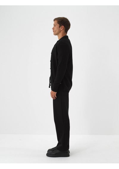 Xint Siyah Yumuşak Dokulu Regular Fit Hırka 801861