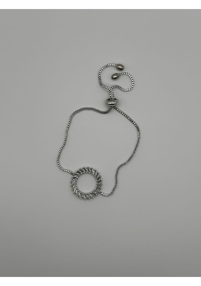 Arnes Jewelry Zirkon Taşlı Asansörlü Bileklik Gümüş