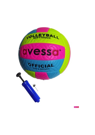 Avessa VLM-700 Soft 280 gr Voleybol Top + Pompa Pembe-Mavi Pembe - Mavi