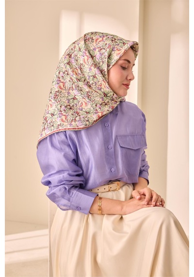 Silk Home Twill İpek Eşarp 11477-04 Ekru, Bej, Su Yeşili, Çilek Kırmızısı, Lila