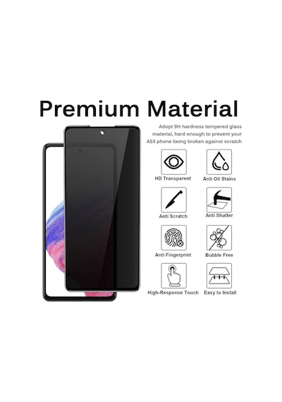 Hayalet - Realme C61 Privacy Görünmez Ekran Koruyucu Extra Koruma Kırılmaz Cam