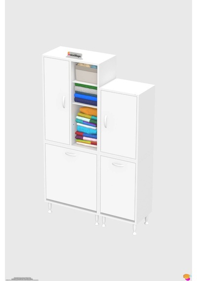 Ohbe 65 + 35cm Genişlik 160cm Boy 32,5cm Derinlik Kirli Sepetli 2 Kapak Çok Amaçlı Banyo Dolabı 65 + 35cm Ohbe 65 + 35cm Genişlik 160cm Boy 32,5cm Derinlik Kirli Sepetli 2 Kapak Çok Amaçlı Banyo Dolabı 65 + 35cm