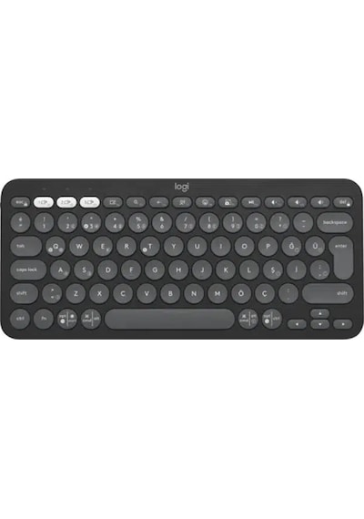 Logıtech K380s Pebble Keys 2 Çoklu Cihaz Özellikli Bluetooth Türkçe Q Klavye Gri 920-011859 Lazer