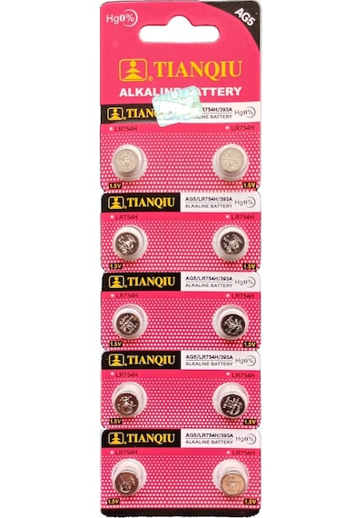 Tianqiu AG5 LR754H/393A Alkalin Düğme Pil 10'lu