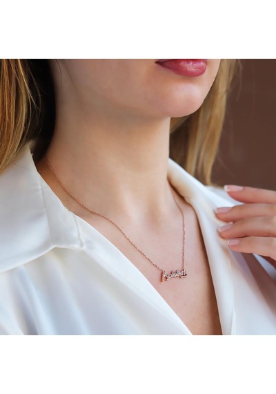 Atatürk İmzalı Rose Gold Kaplama Gümüş Kolye Gümüş