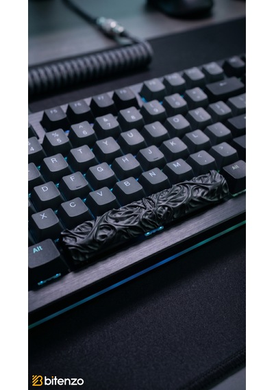 Custom Tasarım Mekanik Klavye Spacebar Keycap - 6.25u Uyumlu Özel Dokulu Boşluk Tuşu - Siyah