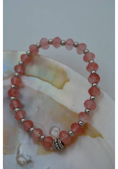 Stoneage Jewellery Gül Kuvars Doğal Taşlı Bileklik Çok Renkli