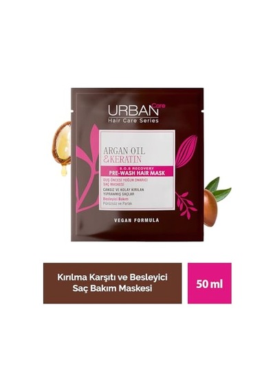 Urban Care Argan Yağı & Keratin Kolay Kırılan Saçlara Özel Duş Öncesi Saç Bakım Maskesi 50 Ml- Vegan