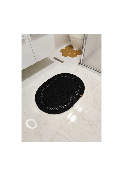Jüt Desenli Kapı Önü Paspas Banyo Paspası Balkon Paspası Hediyelik Ev Eşyası K.siyah K.siyah