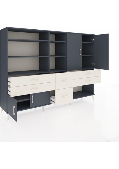 Hyperion Dolap 10 Raflı 6 Çekmeceli 4 Kapaklı 220x44x163 Antrasit Antrasit-antrasit/aytaşı Hyperion Dolap 10 Raflı 6 Çekmeceli 4 Kapaklı 220x44x163 Antrasit Antrasit-antrasit/aytaşı