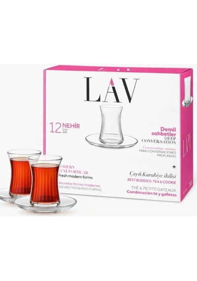 Lav Nehir 12 Parça Çay Seti Şeffaf