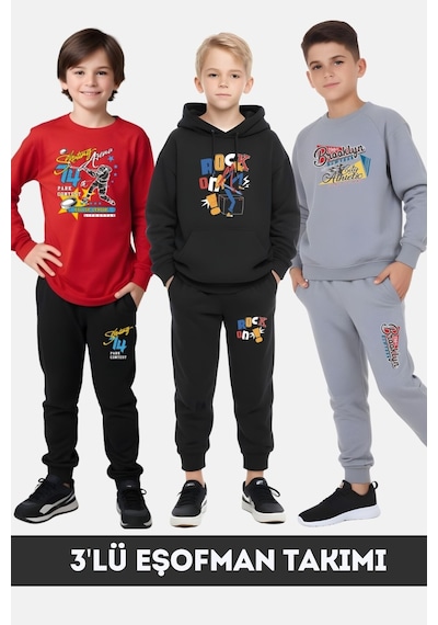 Fyk Ki Ds Erkek Çocuk Eşofman Takimi 3'lü Set Çok Renkli Fyk Ki Ds Erkek Çocuk Eşofman Takimi 3'lü Set Çok Renkli