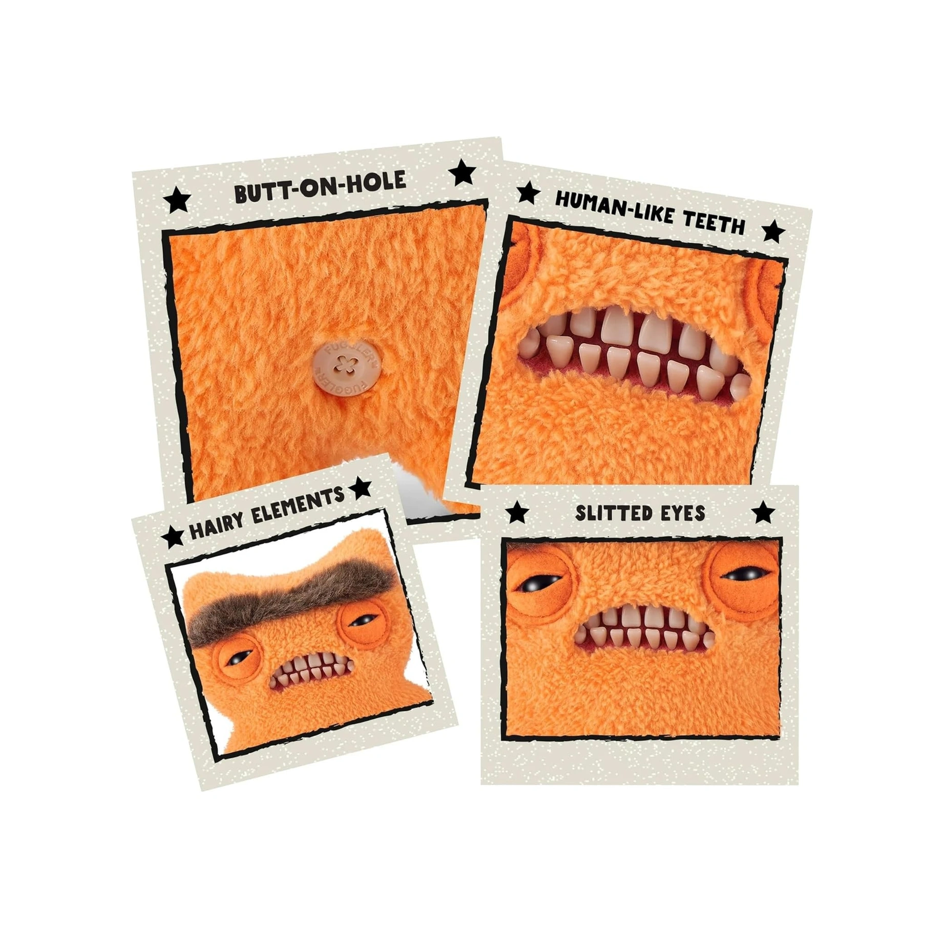 Kıllı Süper Yumuşak Zuru Fuggler Hairy Fuggs Peluş Oyuncak Munch Munch Monobrow Orange 22cm Çok Renkli
