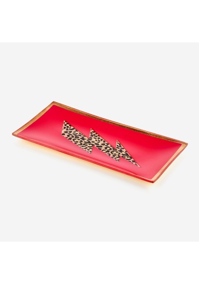 Pembe Cam Thunder Tiger Dekoratif Tabak 10x0,8x21 Cm