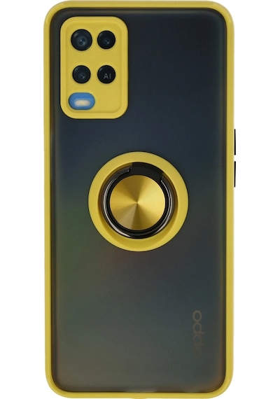 Newface Oppo A54 4g Kılıf Montreal Yüzüklü Silikon Kapak Glblseme - 30 - Sarı