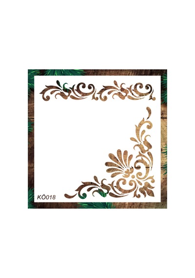 Kk Swords Stencil Tasarım Kö018 Köşe Desen- Dekoratif Duvar, Fayans Ve Eşya Boyama Şablonları 25x25 Cm Tybfoy4upl4ns3va13