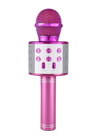 Ws 858 Karaoke Mikrofon Bluetooth Hoparlör Pembe