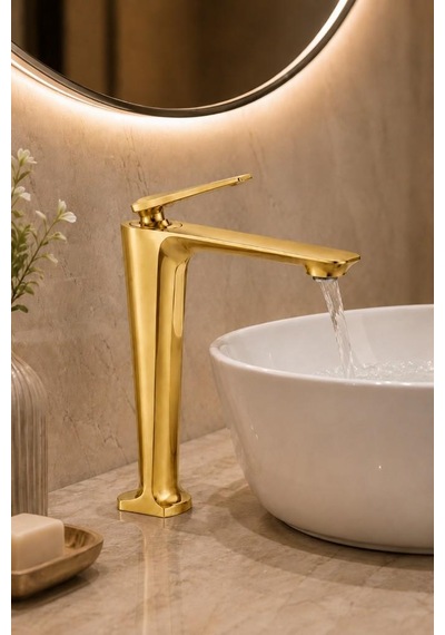 Sensa Uzun Lavabo Bataryası Mat Pırınc-altın Mat Pirinç Altın
