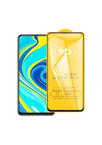 Xiaomi Redmi Note 9 Pro 9D Full Glue Tempered Cam Ekran Koruyucu Siyah (120371893)
