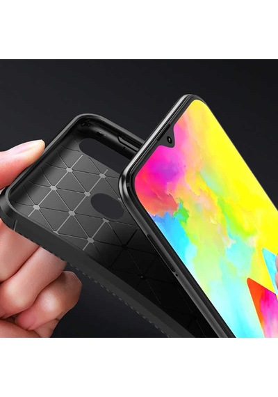 Samsung Galaxy Uyumlu M20 Kılıf Karbon Silikon Case