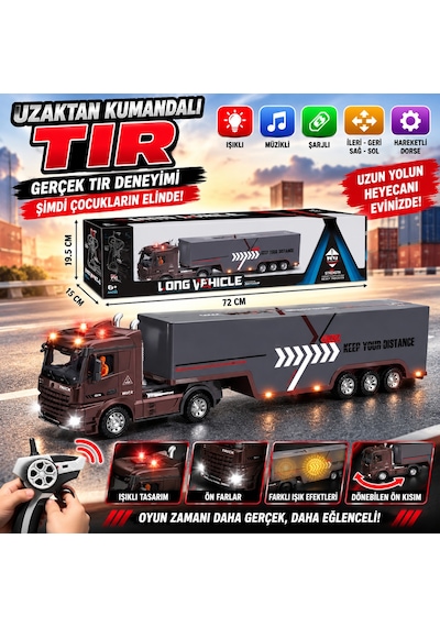 Uzaktan Kumandalı Şarjlı Tır Oyuncak Müzikli Işıklı Hareketli Tır Kamyon Çocuk Oyuncağı