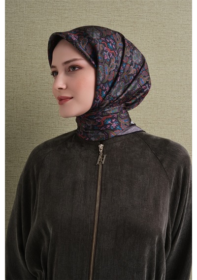 Armine Sura İpek Eşarp 2026-2027 - Sonbahar Kış-asm9609 Füme