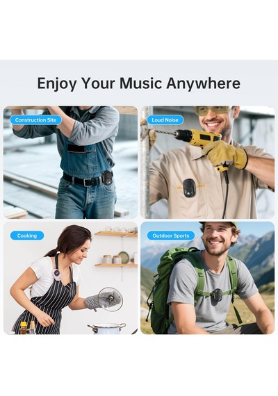 Itour-s Giyilebilir Bluetooth Hoparlör, Ip67 Klip-on, 10h Playtim