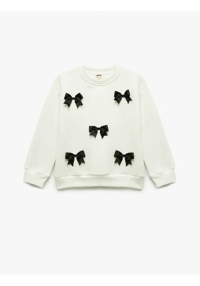 Koton Fiyonklu Ekru Kız Çocuk Sweatshirt 6wkg10088ak Ekru