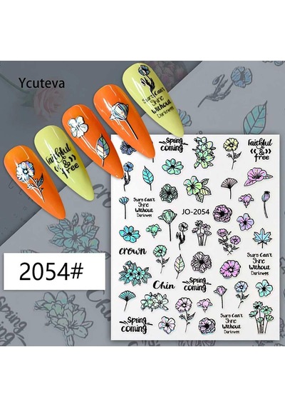 Adanil Hologram Çiçek Yazı Sticker J0-2054
