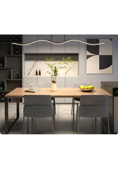 Martı / Sarkıt Avize / 120 Cm / Antrasit Gövde / 3 Renk Işık Antrasit