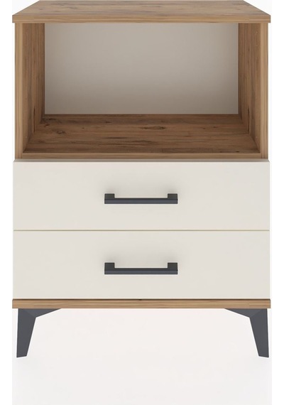 Arges Komodin Tek Raflı 2 Çekmeceli 60x30x80 Çam-aytaşı Atlas Çam