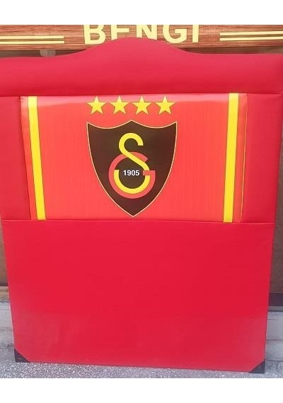 Dk Taraftar Gs Model Suni Deri Kırmızı Kumaş El Yapım Tek Kişilik Başlık 90 CM