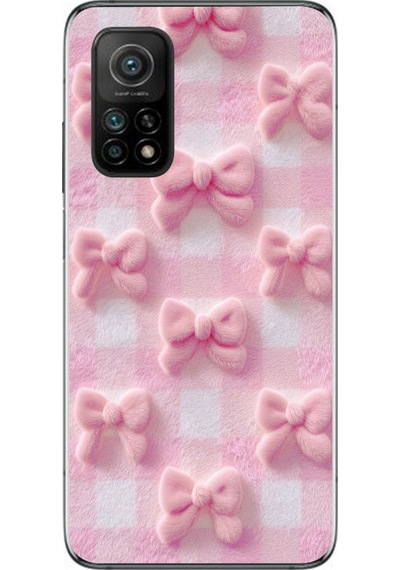 Xiaomi Mi 10 T Uyumlu Pembe Kurdeleler Baskılı Silikon Kılıf Renkli