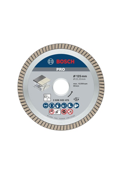 Professional Accessories Elmas Kesme Diski, Best For Ceramic Extra-clean Turbo Seramik, 125 X 22,23 Mm, Açılı Taşla