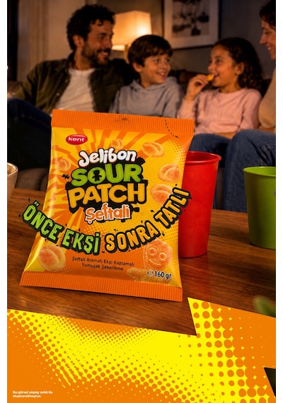 Kent Jelibon Sour Patch Şeftali Aromalı Yumuşak Şekerleme 10 x 160 G