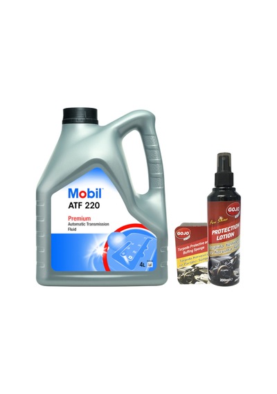 Mobil Atf 220 Otomatik Şanzıman Yağı 4 L + Torpido Yenileme ve Koruma Sütü + Sünger