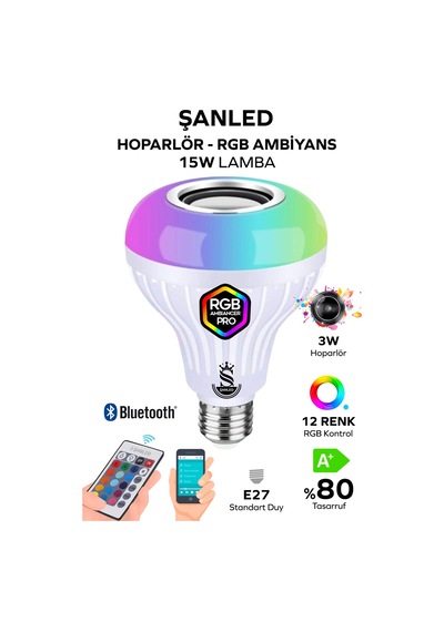 Müzikli Rgb Ledli Ampul Lamba Akıllı Hoparlör Ses Bombası Led Music 1 Adet
