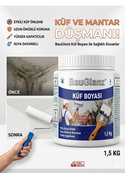 Bauglanz Profesyonel Anti-mold Küf Ve Rutubet Önleyici Boya 1.5 KG