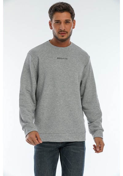 Süperlife Erkek Bisiklet Yaka Regular Fit Brooklyn Baskılı İnce Sweatshirt Spr22sw132 Gri Melanj Süperlife Erkek Bisiklet Yaka Regular Fit Brooklyn Baskılı İnce Sweatshirt Spr22sw132 Gri Melanj