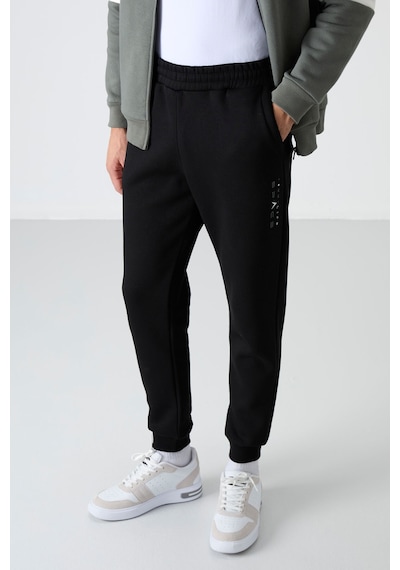 Tommy Life Çağla - Siyah Dik Yaka Renk Geçişli İçi Polarlı Erkek Eşofman Takımı - 85186 Yeşil - Siyah