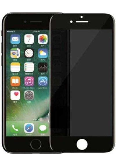Ekılıf - Apple Uyumlu iPhone 8 Plus - Ekran Koruyucu Davin Hayalet Cam Koruma - Siyah