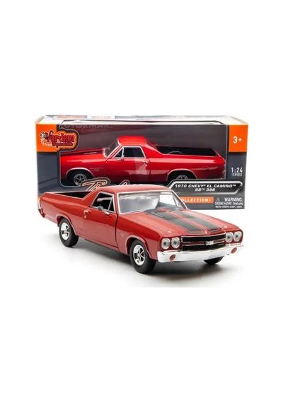 Motor Max 1:24 1970 Chevy El Camino Ss 396 Model Araba - Kırmızı Metal Diecast Koleksiyon