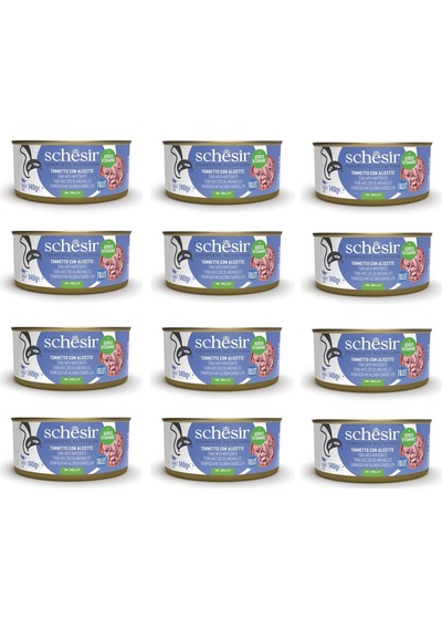 Schesir Ton Ve Ringa Balıklı Tam Ve Dengeli Kedi Konserve Jöleli 140 Gr. X 12 Adet