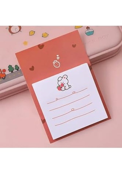 Çilekli Tavşan Temalı Renkli Not Seti Post-it Sticky Note