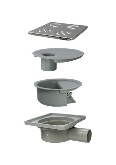 Mesa Teknik Yandan Çıkışlı Koku Önleyicili Yer Süzgeci 10 x 10 CM