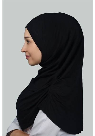 Altobeh Hazır Türban Büzgülü Pileli Pratik Eşarp Tesettür Hijab - Namaz Örtüsü - Siyah