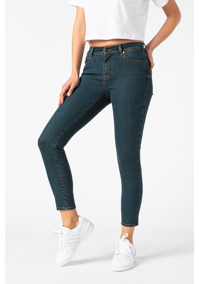 Vigoss Kadın Ön Cep Kesikli Denim Pantolon 23794-70425 Mavi