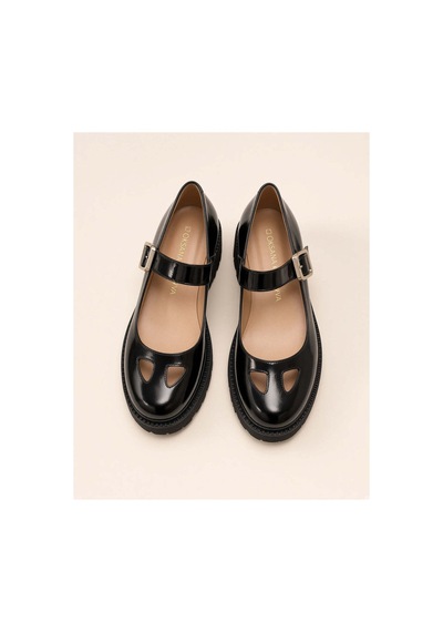 37brandshoes Siyah Rugan Platform Mary Jane Siyah Siyah