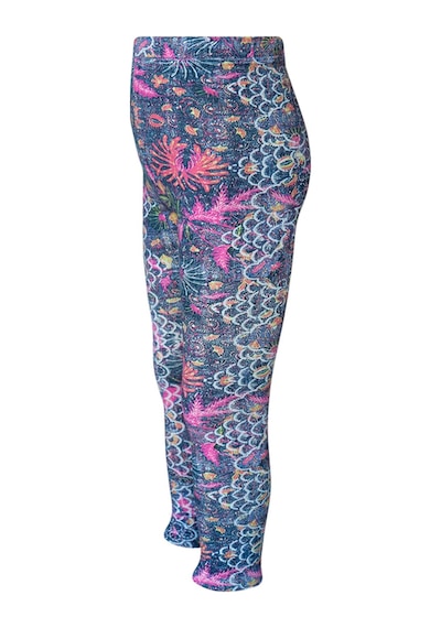 Lovetti Kız Çocuk Fuşya Yaprak Desen Hafif Şardonlu Kışlık Tayt 4988 Fuşya