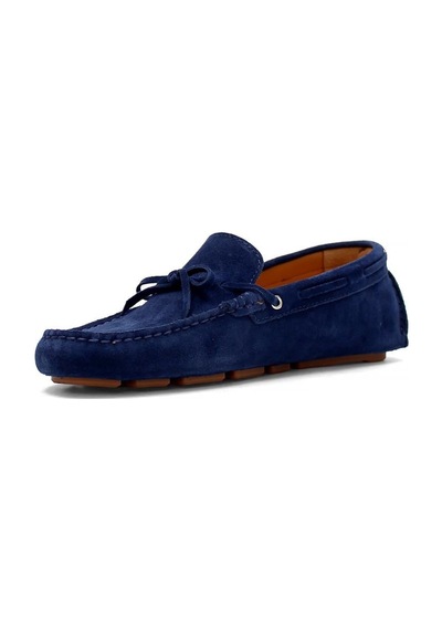 Erkek Lacivert Süet Deri Loafer